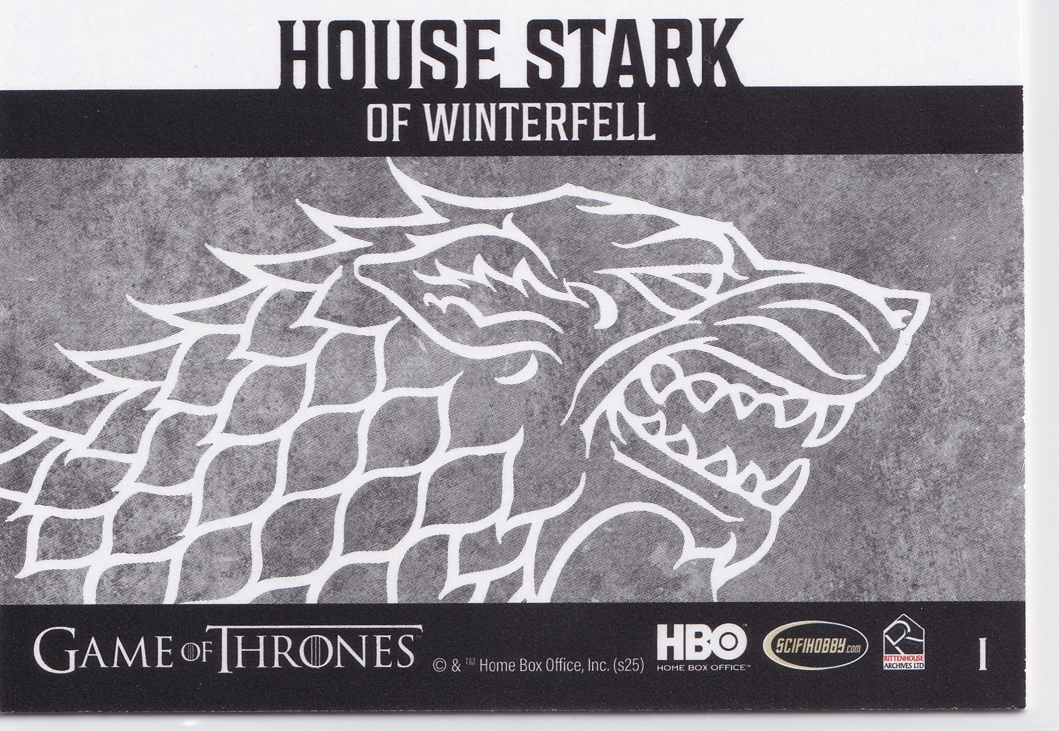 House Stark Sigil 2025 Rittenhouse Game of Thrones: The Great Houses – #1
