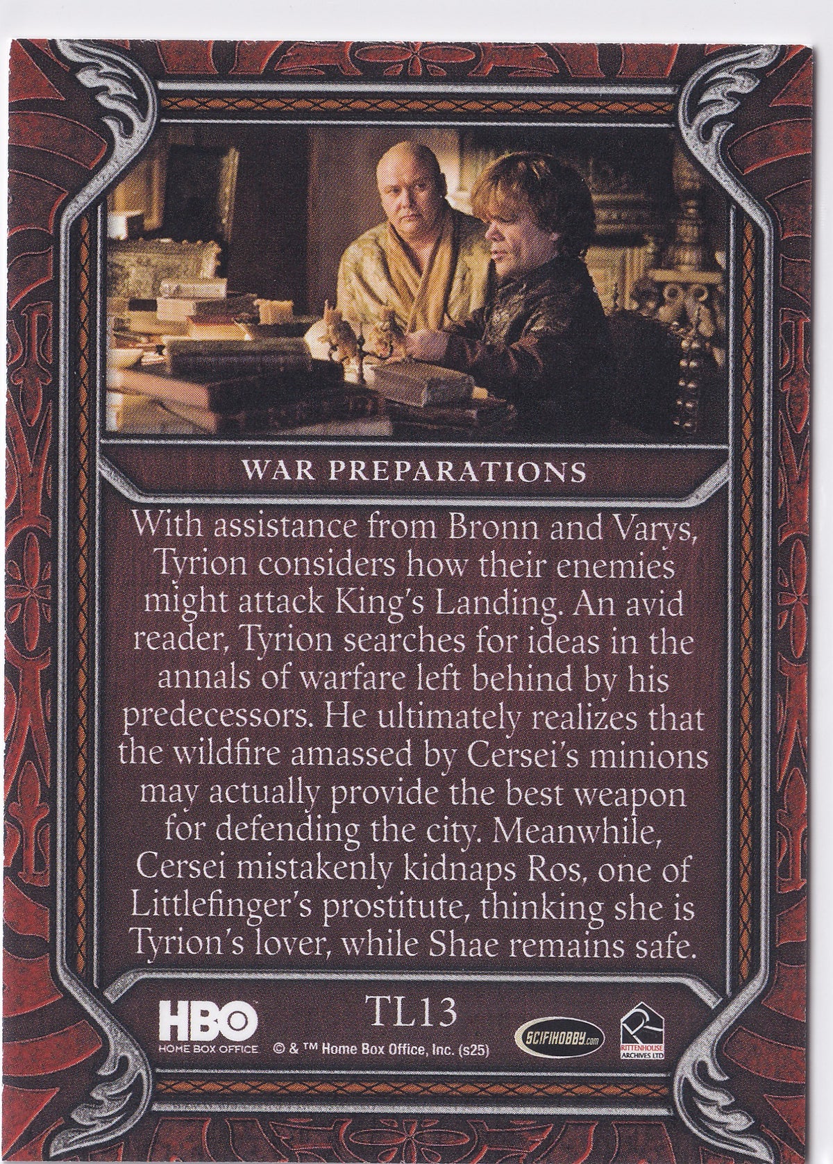Tyrion Lannister – War Preparations 2025 Rittenhouse Game of Thrones: The Great Houses – TL13