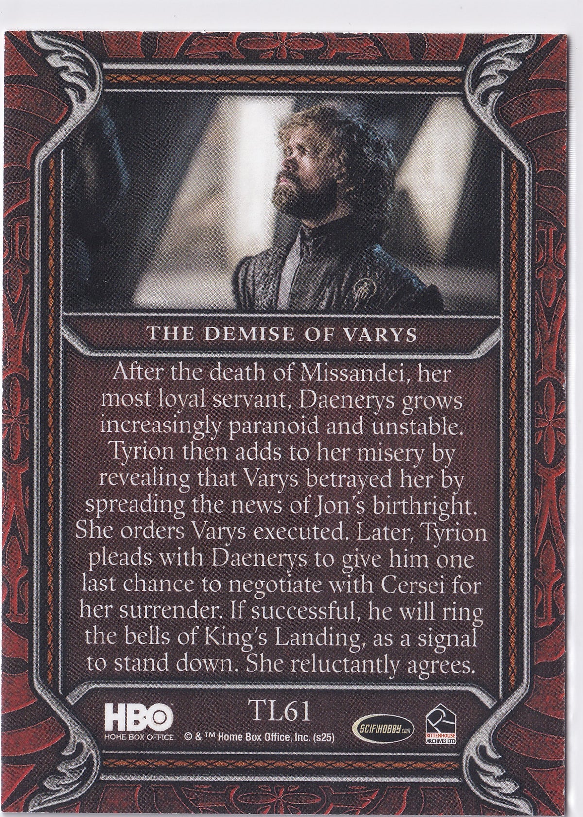 The Demise of Varys 2025 Rittenhouse Game of Thrones: The Great Houses – TL61