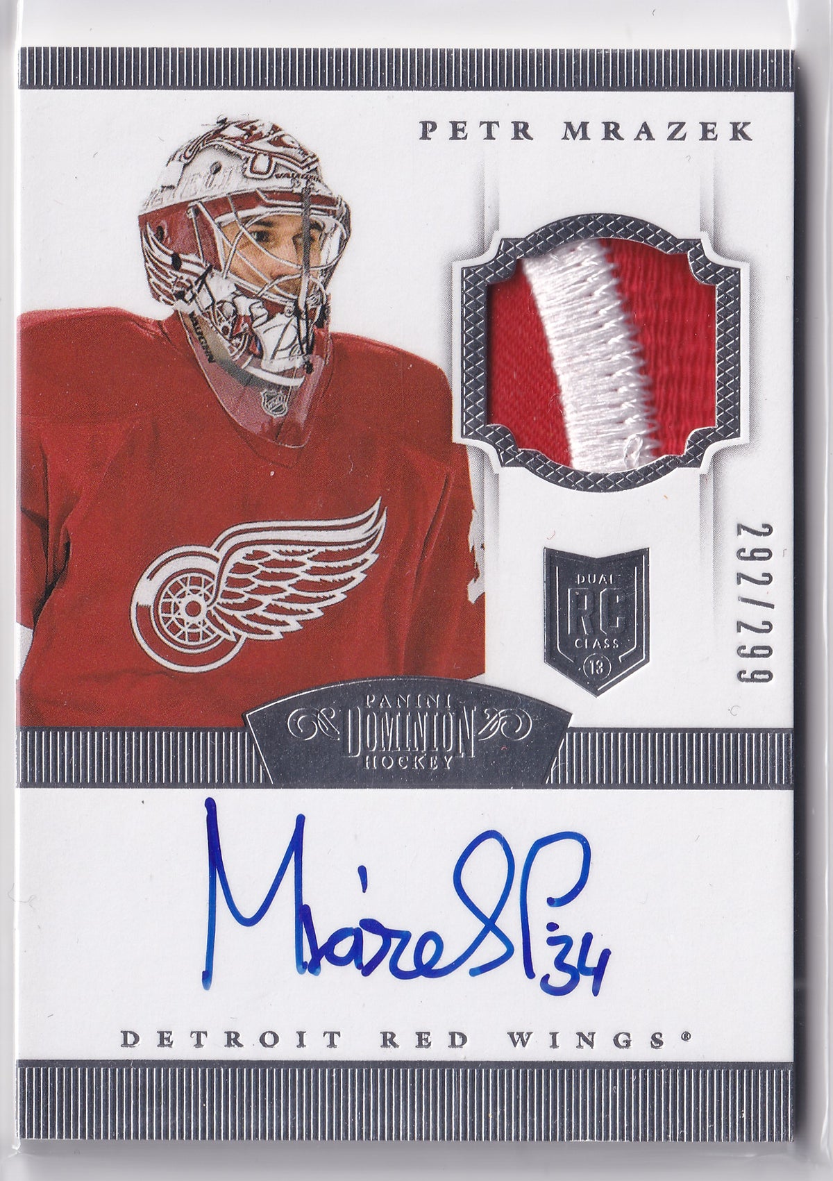 Petr Mrázek 2013-14 Panini Dominion Rookie Patch Auto RC /299 #155