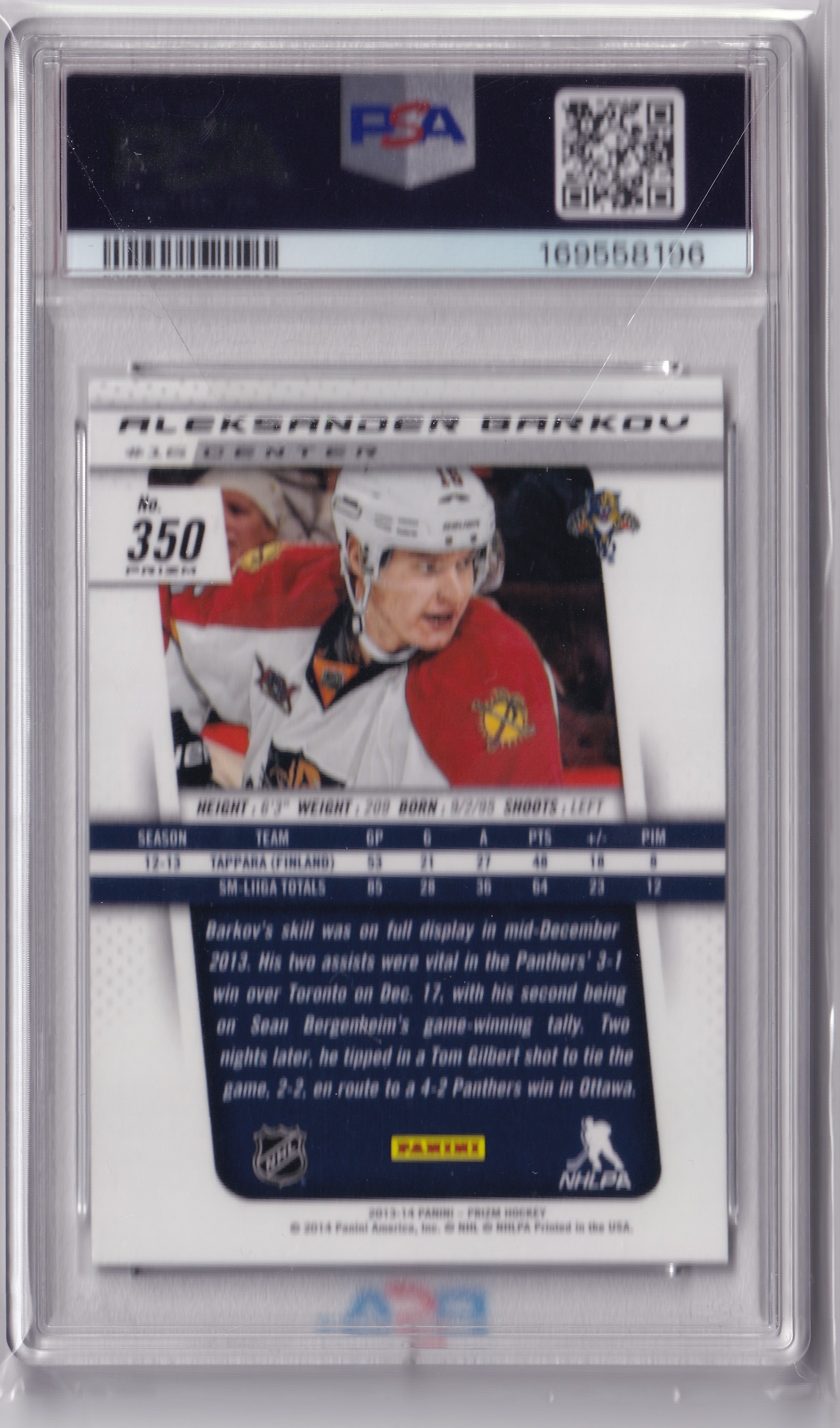 Aleksander Barkov 2013-14 Panini Rookie Anthology Prizm Rookie #350 PSA 8 – Florida Panthers