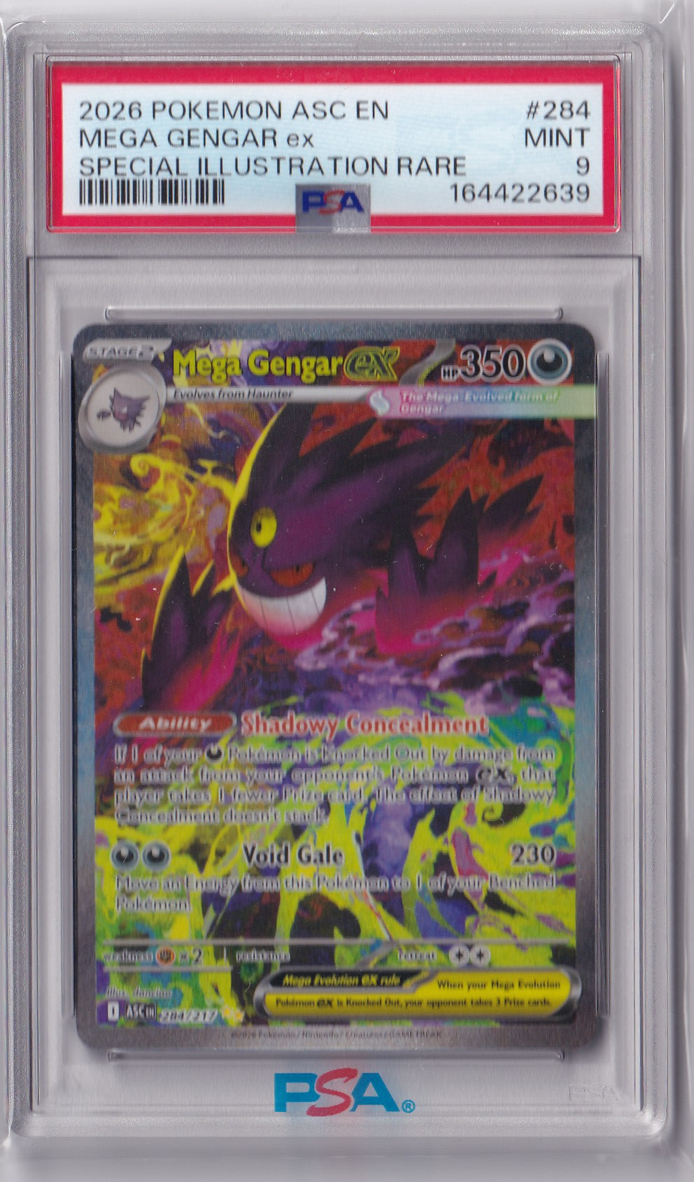 Mega Gengar ex 284/217 – Ascended Heroes Special Illustration Rare – PSA 9