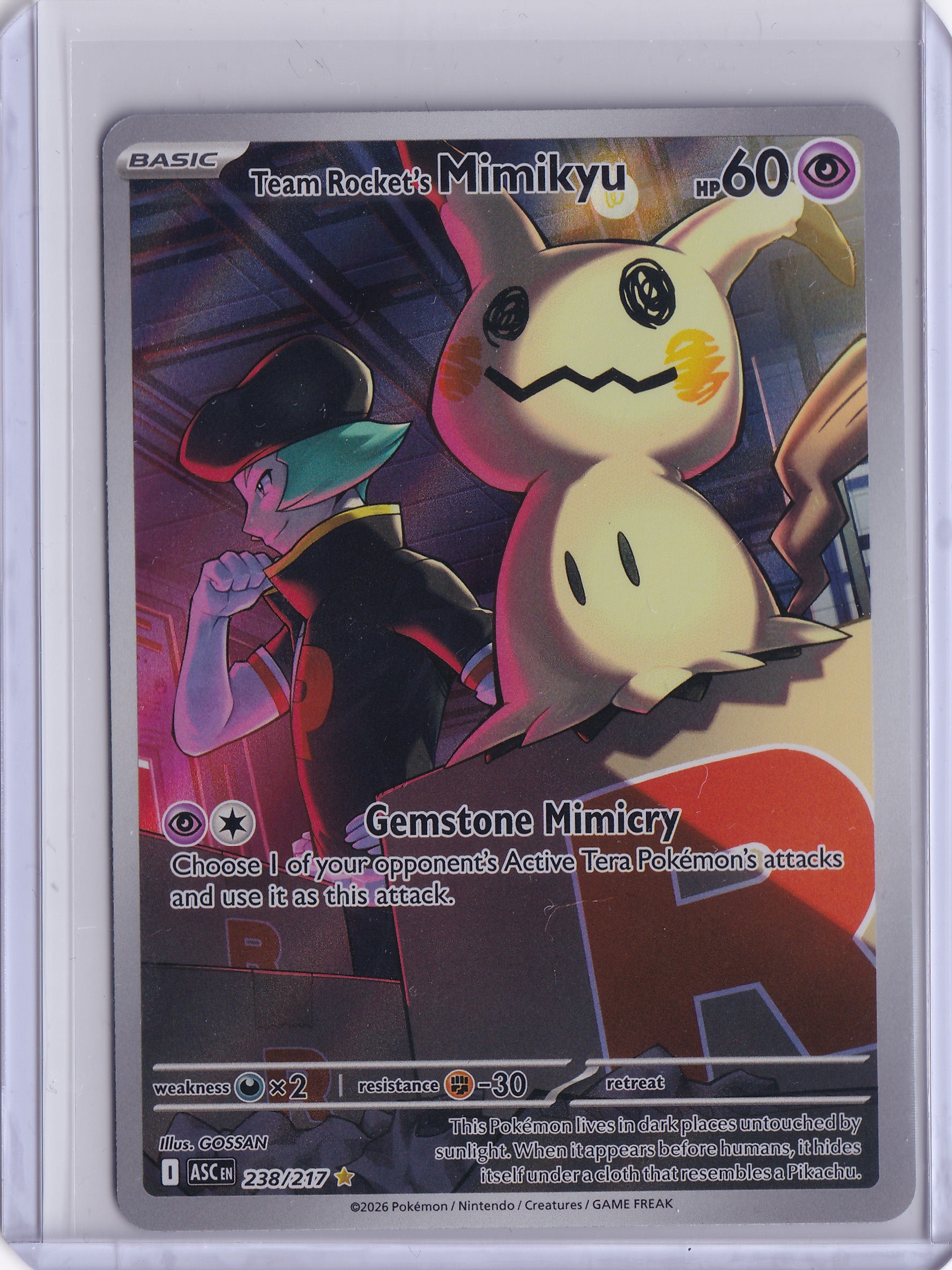 Team Rocket’s Mimikyu 238/217 – Illustration Rare – Ascended Heroes