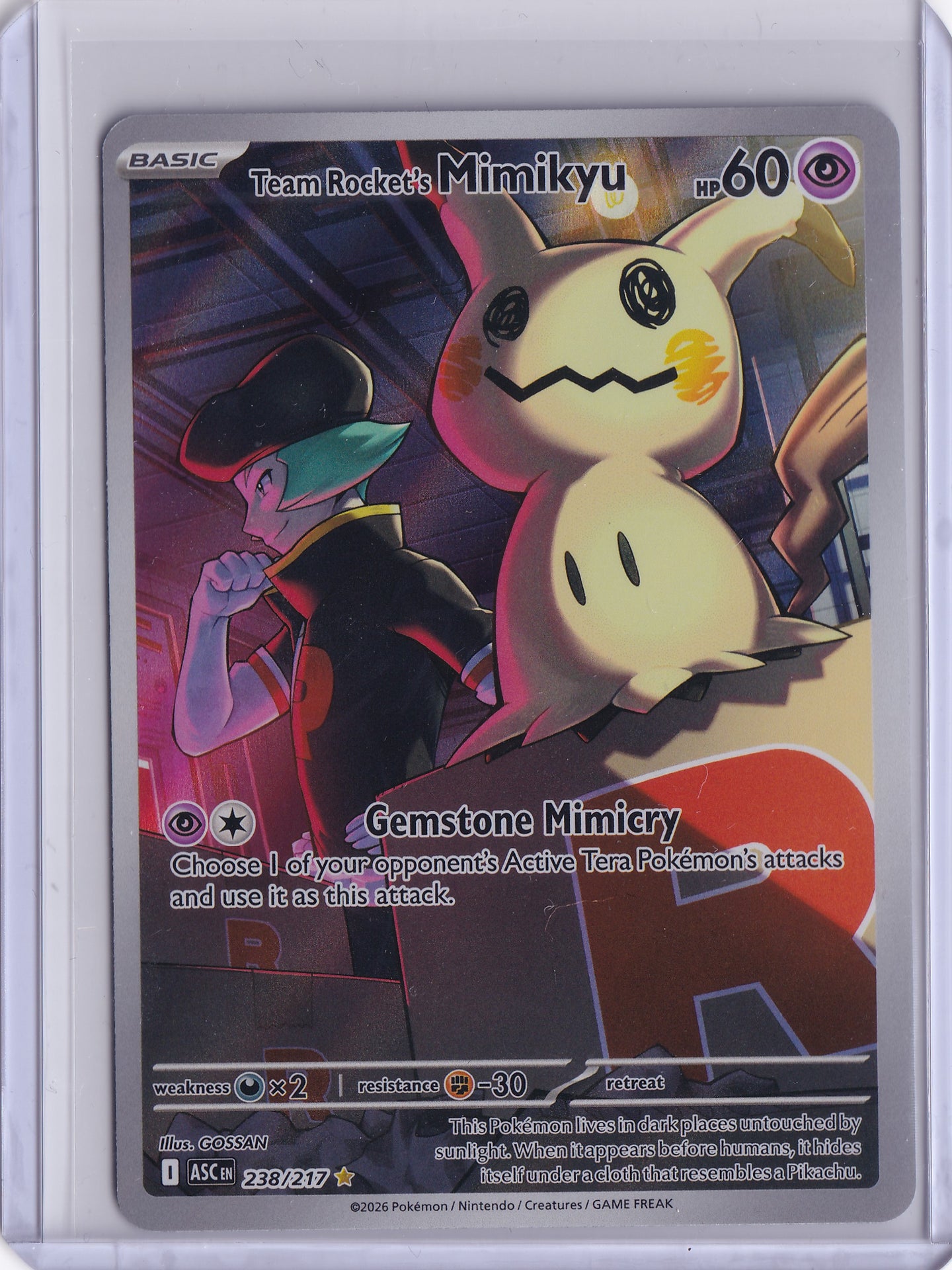 Team Rocket’s Mimikyu 238/217 – Illustration Rare – Ascended Heroes