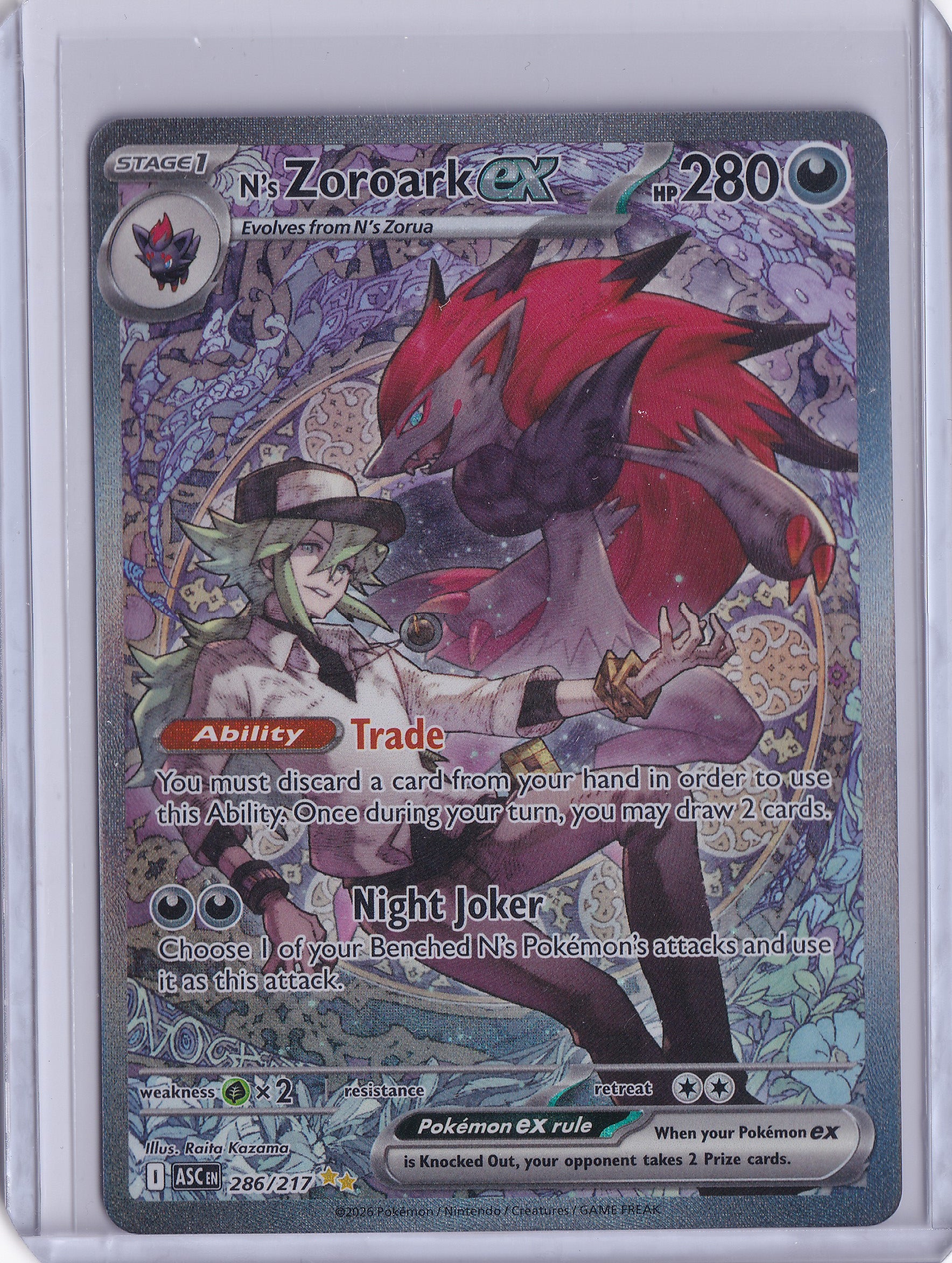 N’s Zoroark ex 286/217 – Special Illustration Rare – Ascended Heroes