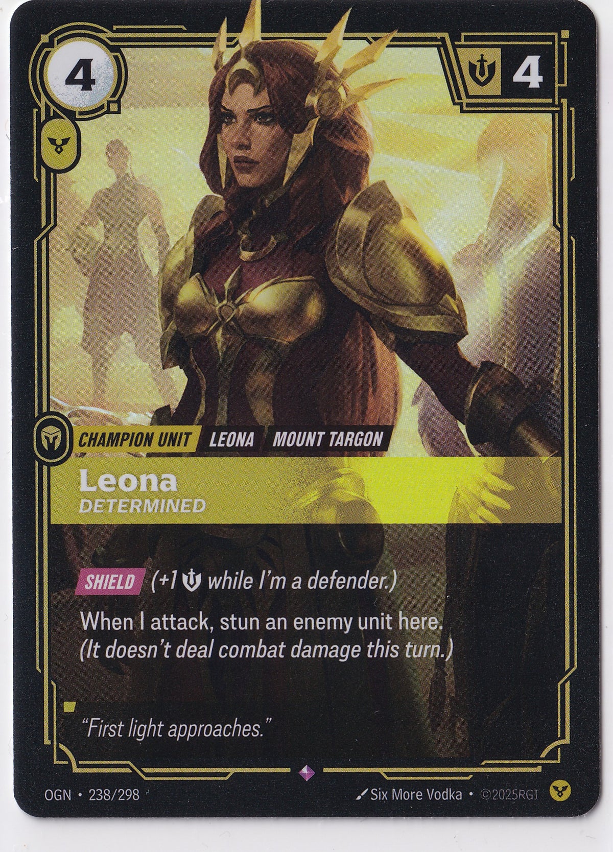 Leona, Determined 2025 Riftbound: League of Legends Origins Rare Foil – OGN 238/298