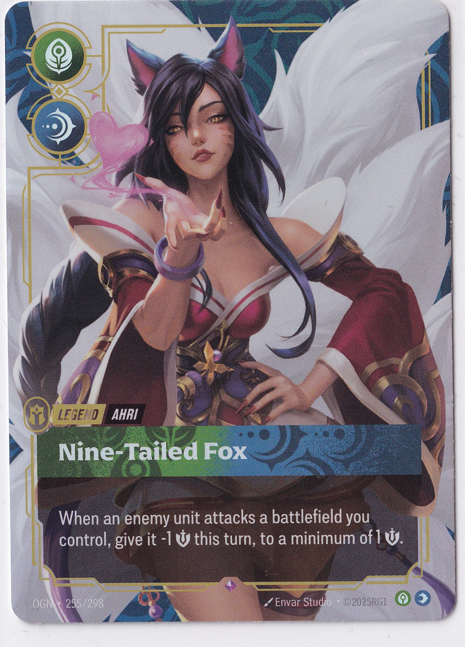 Ahri, Nine-Tailed Fox 2025 Riftbound: League of Legends Origins Rare Foil – OGN 255/298
