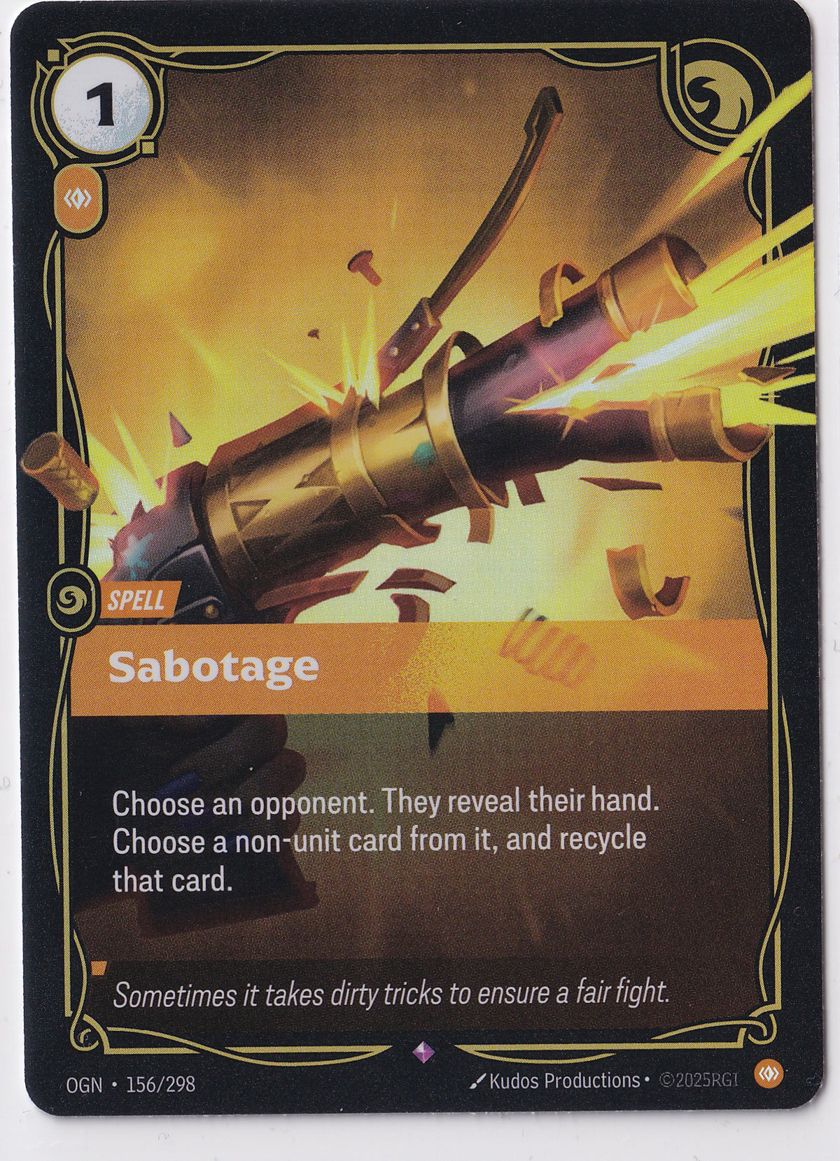 Sabotage 2025 Riftbound: League of Legends Origins Rare Foil – OGN 156/298