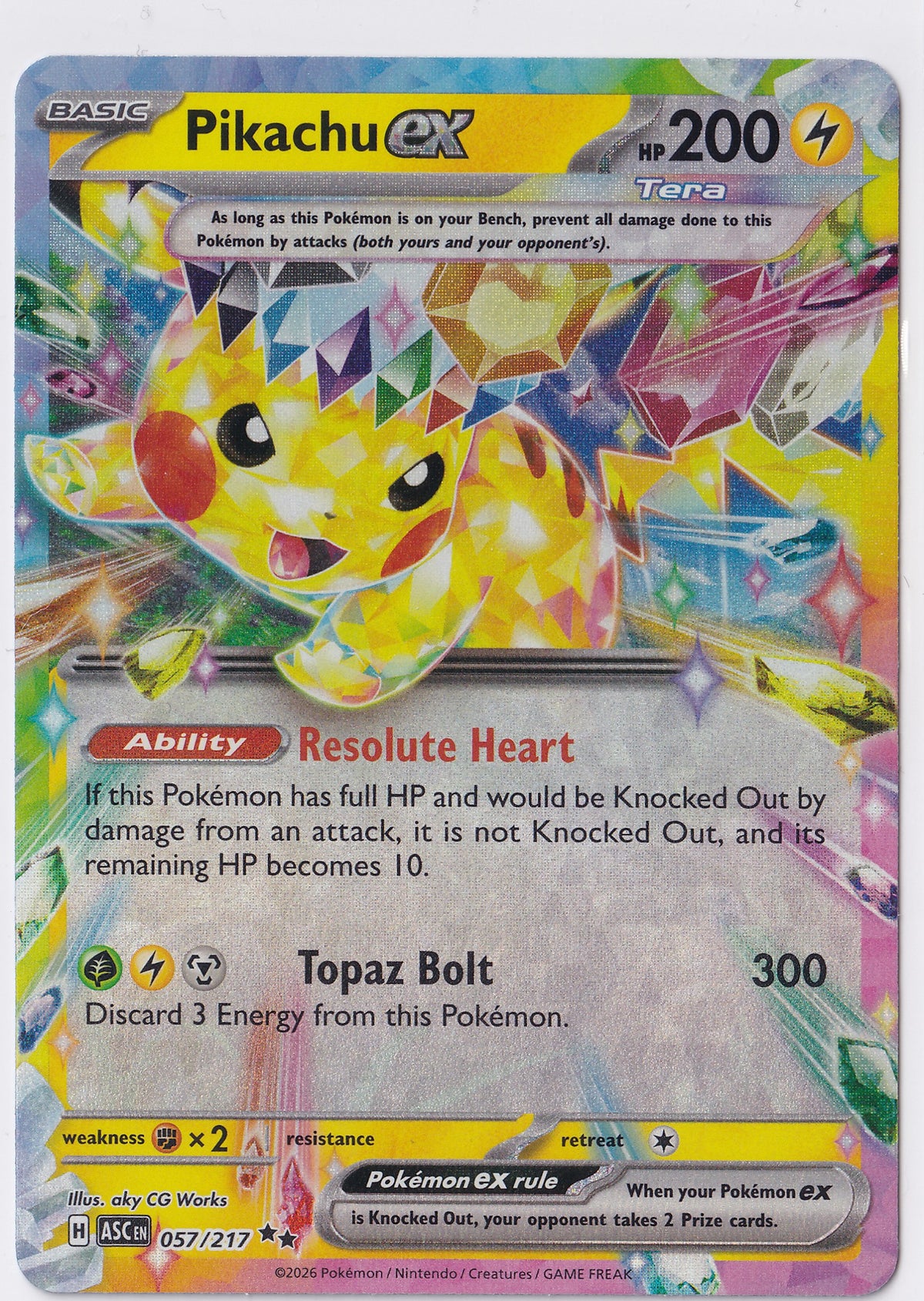 Pikachu ex 2026 Pokémon TCG Ascended Heroes Double Rare – 057/217