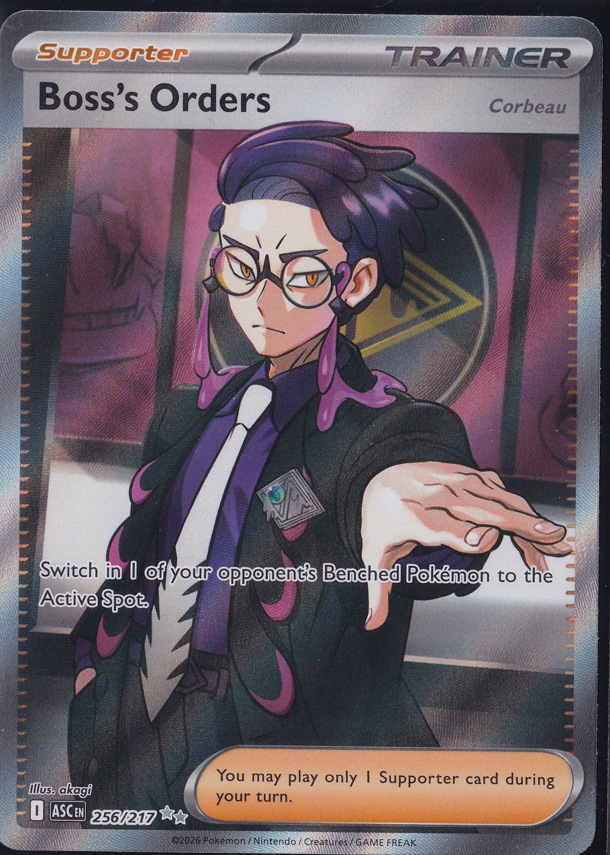 Boss’s Orders (Corbeau) 2026 Pokémon TCG Ascended Heroes Ultra Rare – 256/217
