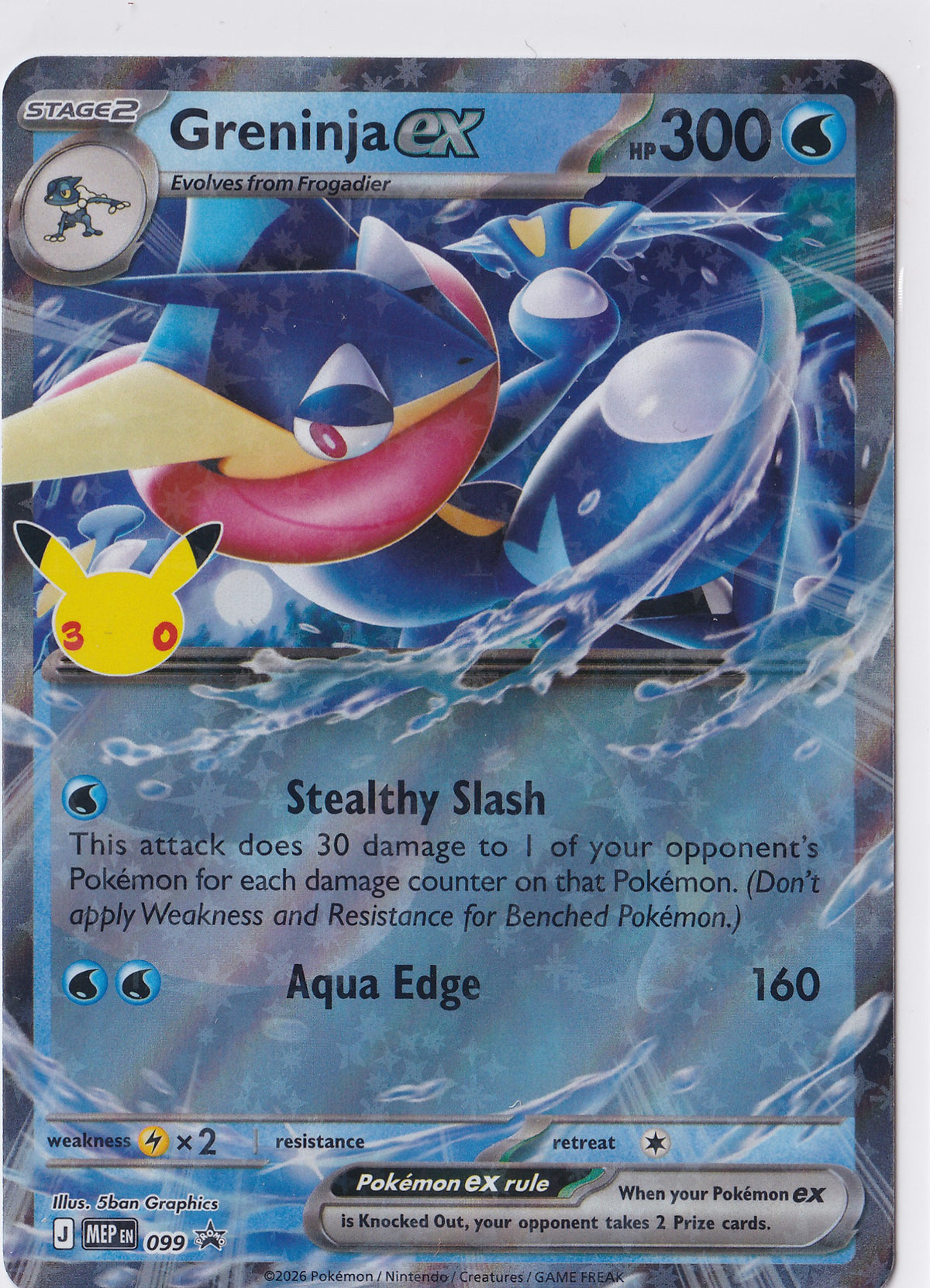 Greninja ex – MEP 099 – 30th Celebration – Black Star Promo – EN
