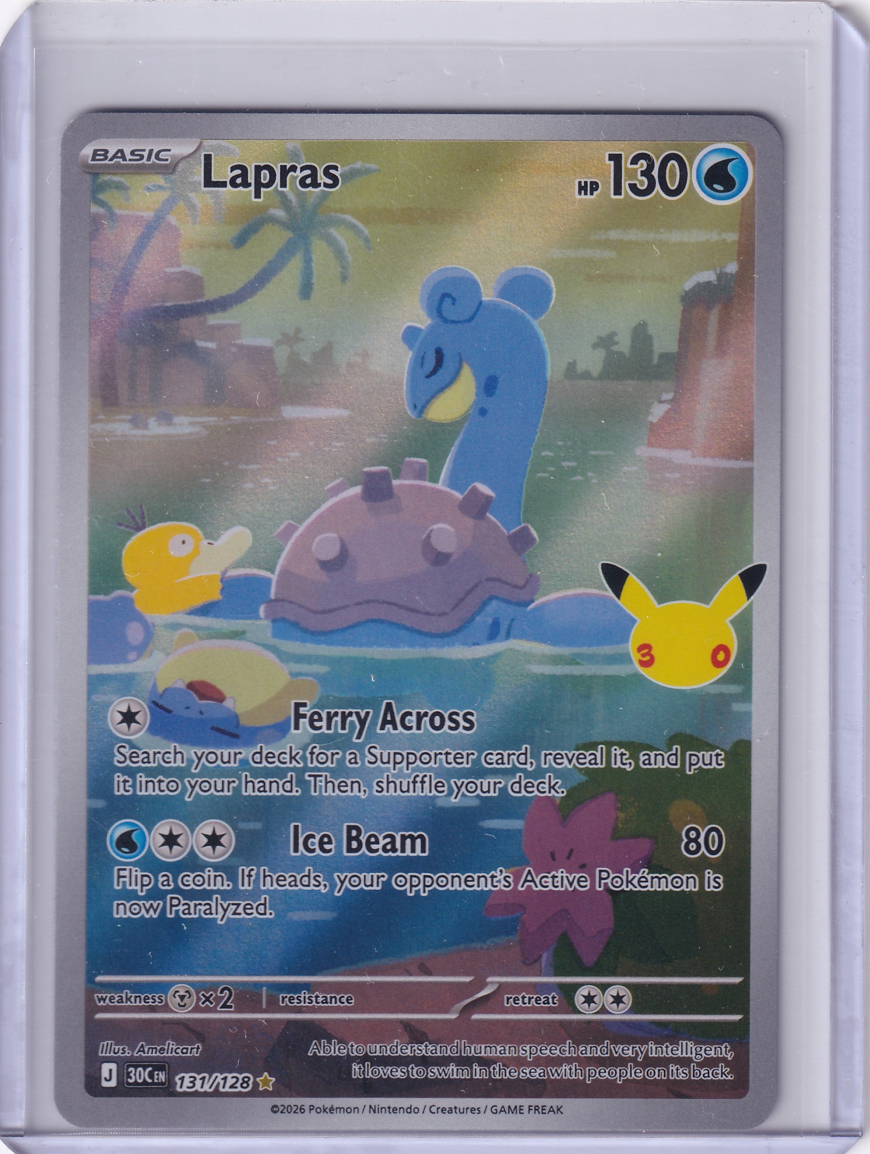 Lapras – 131/128 – Illustration Rare – 30th Celebration – EN