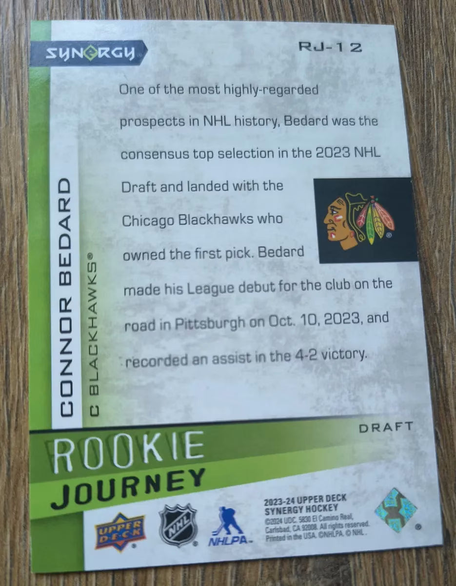 Connor Bedard – 2023-24 Upper Deck Synergy Rookie Journey Draft /399