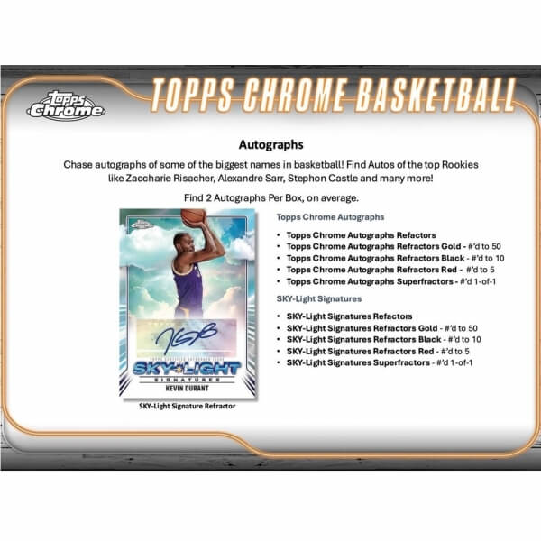2024-25 Topps Chrome Basketball Hobby Box