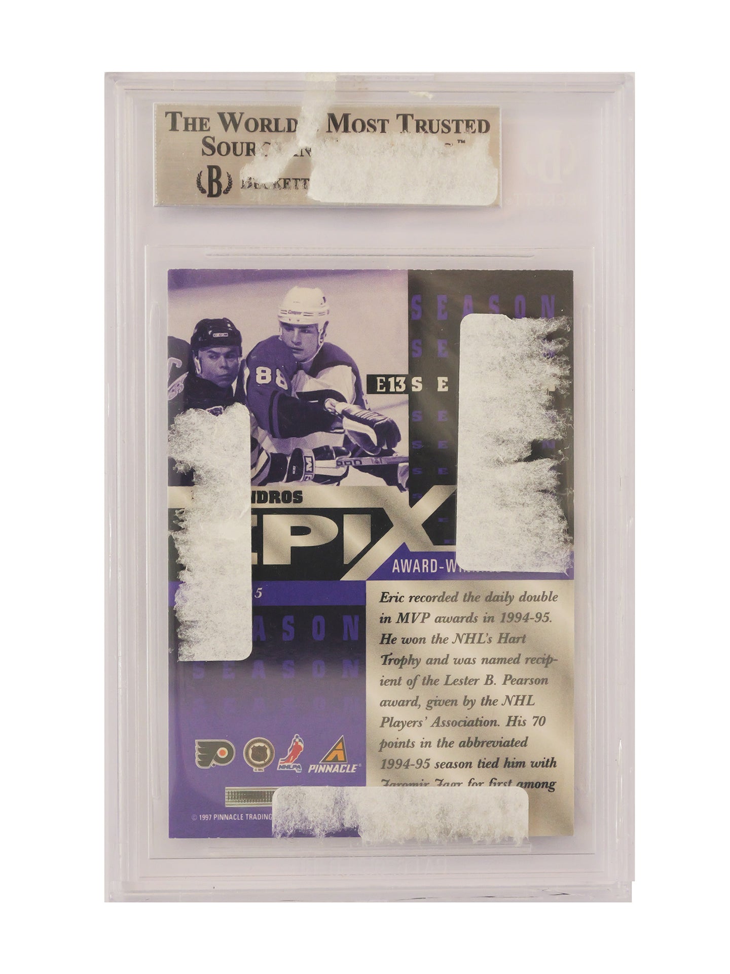 Eric Lindros – 1997–98 Pinnacle Epix Season Purple #13 – BGS 8.5